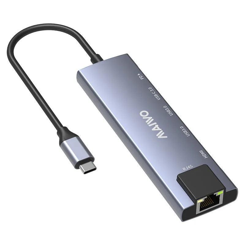 Steam Deck six-in-one aluminium docking station with Type-C cable, HDMI, Ethernet, and USB ports