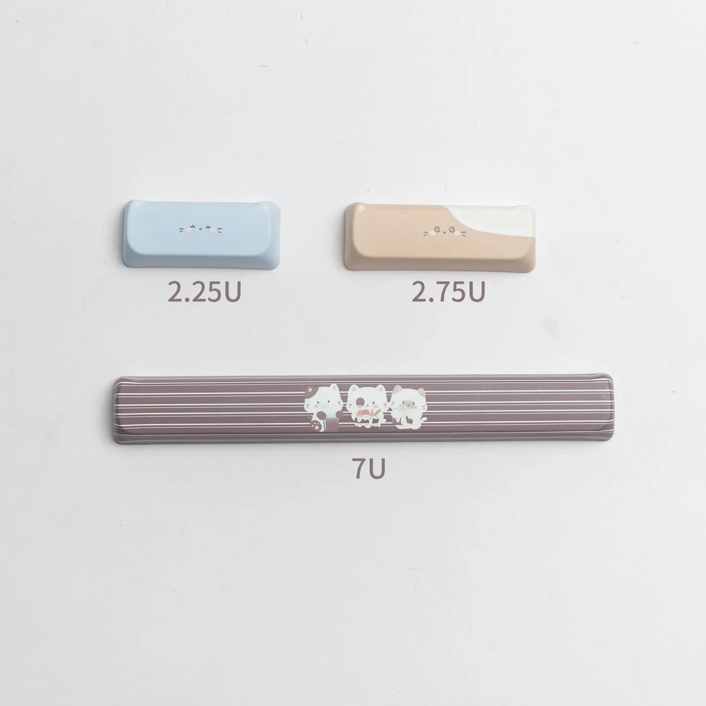 High Sea Salt Cat mechanical keyboard PBT keycap set showing pastel colour design and 7u spacebar