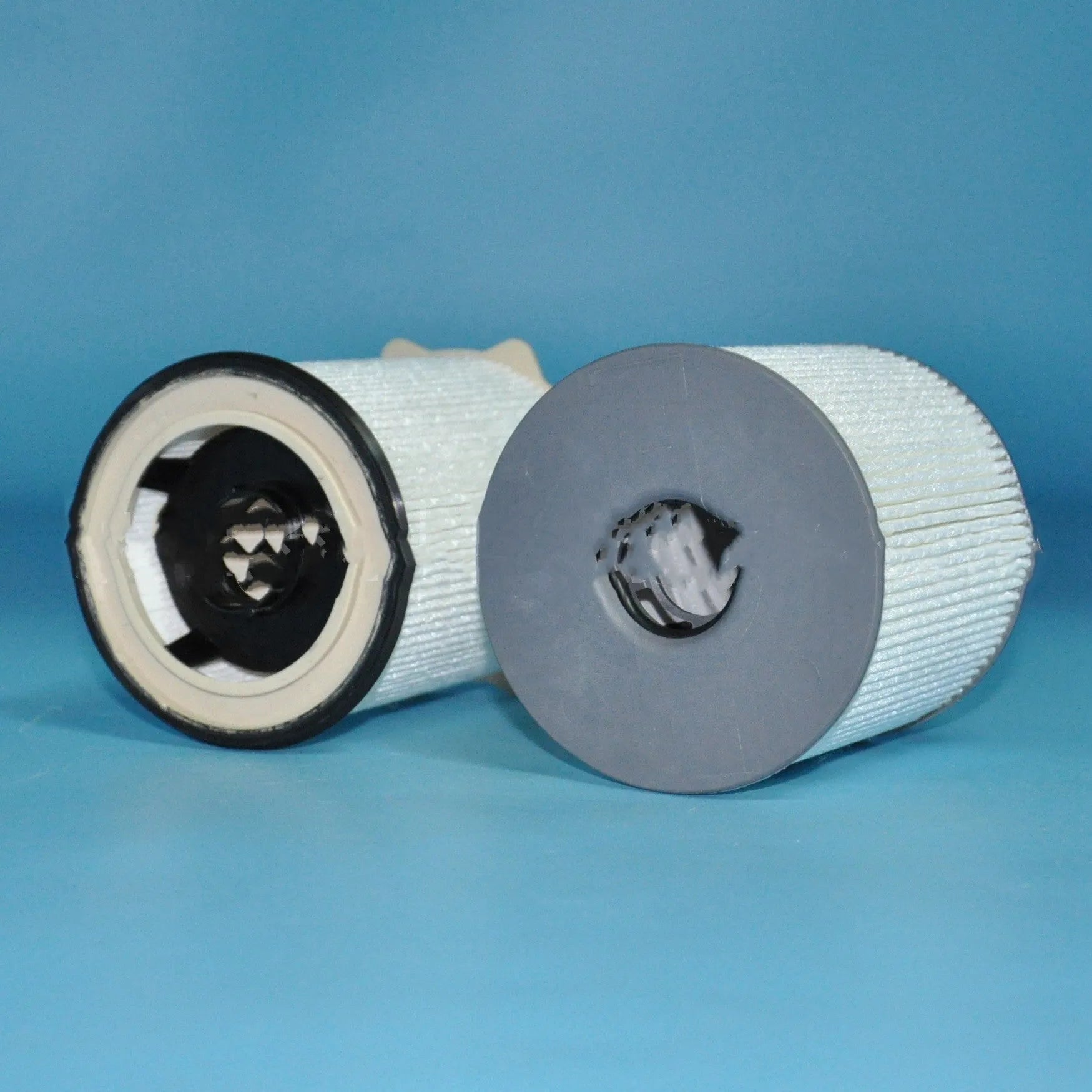 White diesel fuel filter kit for RAM trucks, showing filter element with nitrile rubber sealing ring.