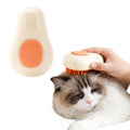 Green cat steam brush with water spray function and silicone teeth for pet grooming