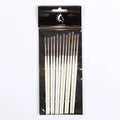 Fluoresent Marker 12-piece artist paintbrush set in Pearl White with solid wood pen holder.