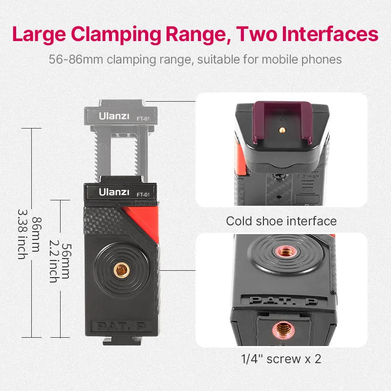 Black flexible octopus leg tripod with phone clip extended to 360mm length