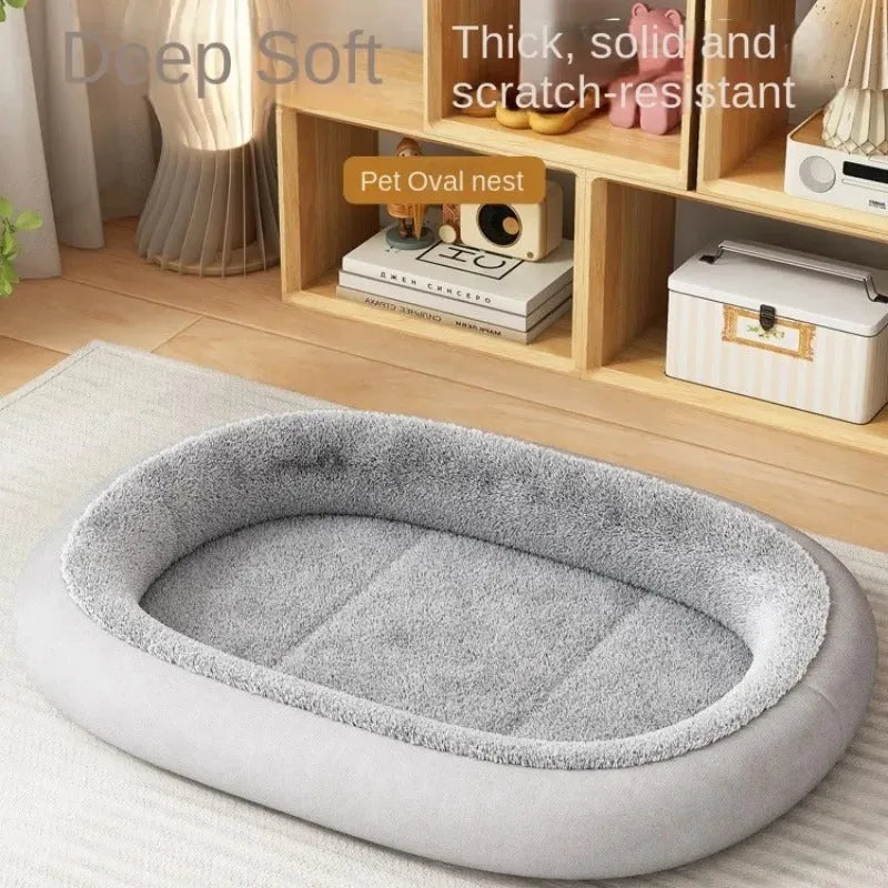 Insulated dog kennel for small and medium pets in grey, shown with a teddy breed dog inside.