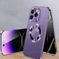 Magnetic iPhone case with anti-peep metal clip in assorted colours for iPhone 12 to 15 models