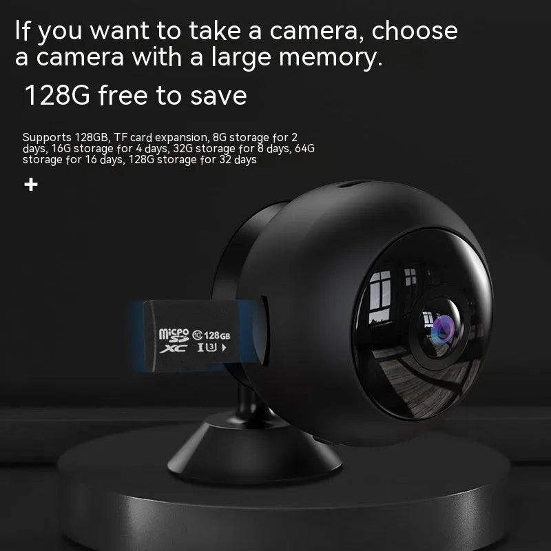 1080p wireless WiFi surveillance camera with ABS plastic housing and 3.6° lens