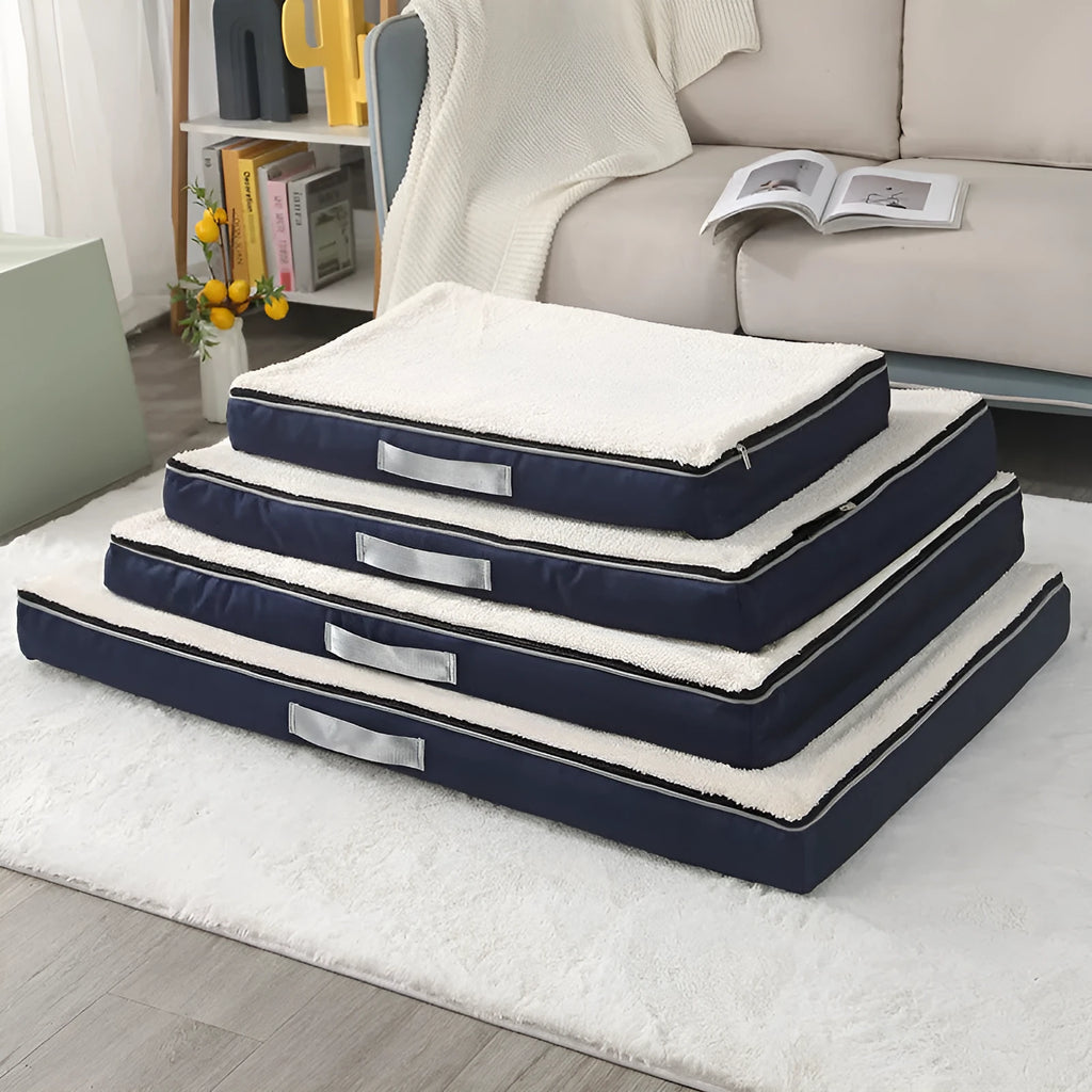 Removable washable memory sponge dog mat in khaki, sizes from 50x40cm to 120x75cm