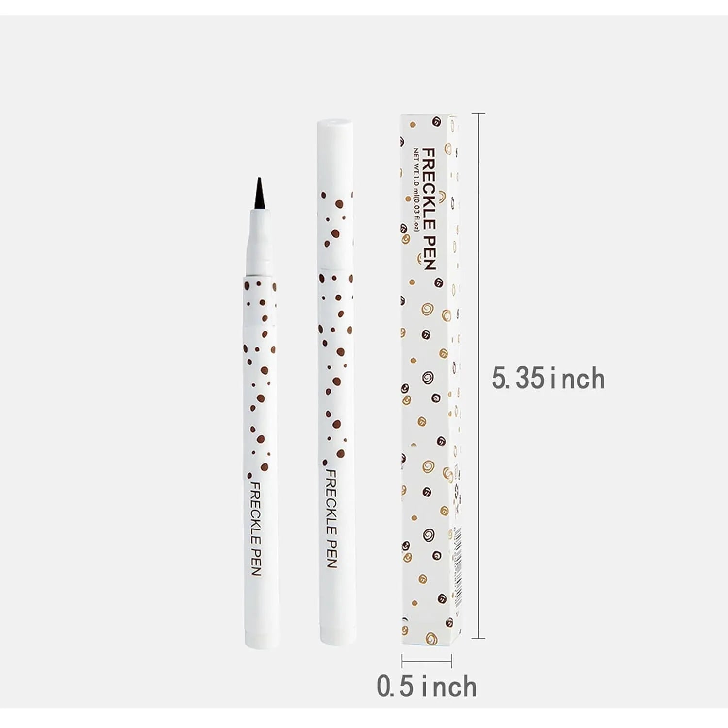 Dark brown freckle pen with precision tip for creating natural-looking waterproof freckles on face and body