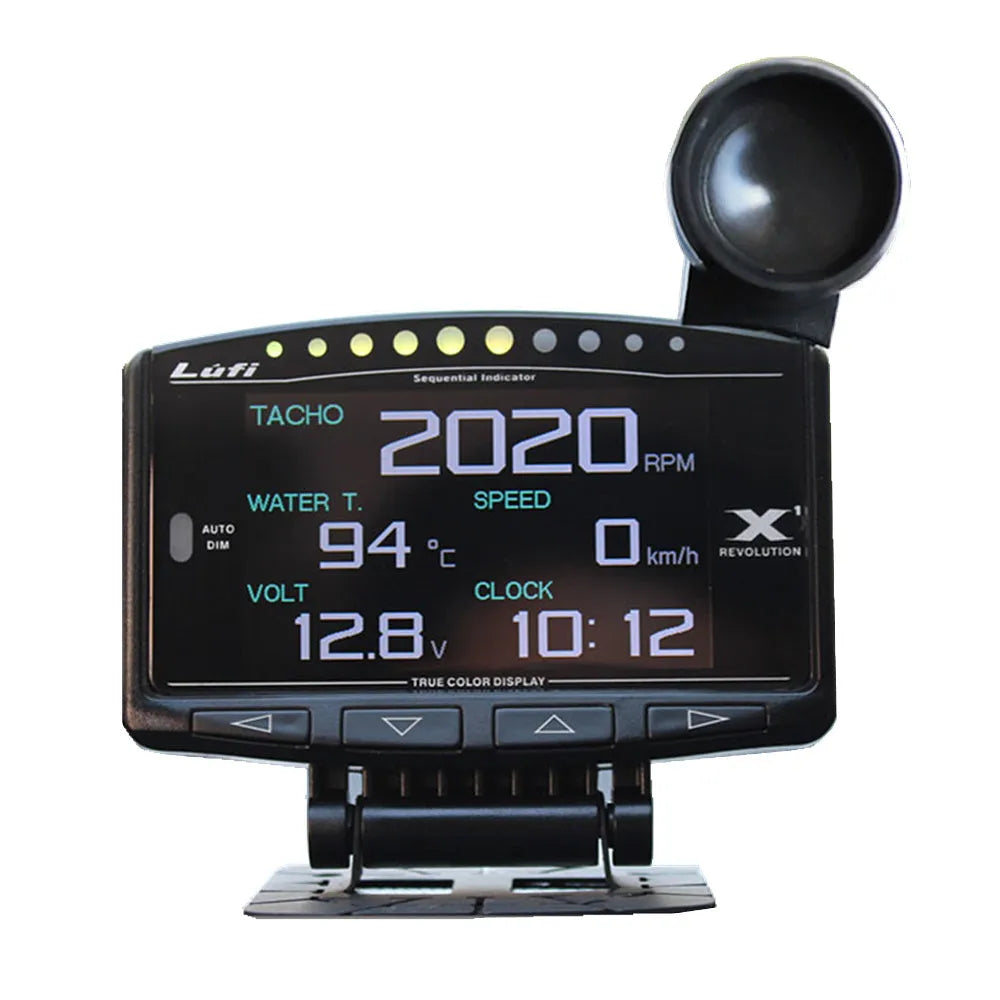 X1 automotive OBD instrument with LED display and metal housing
