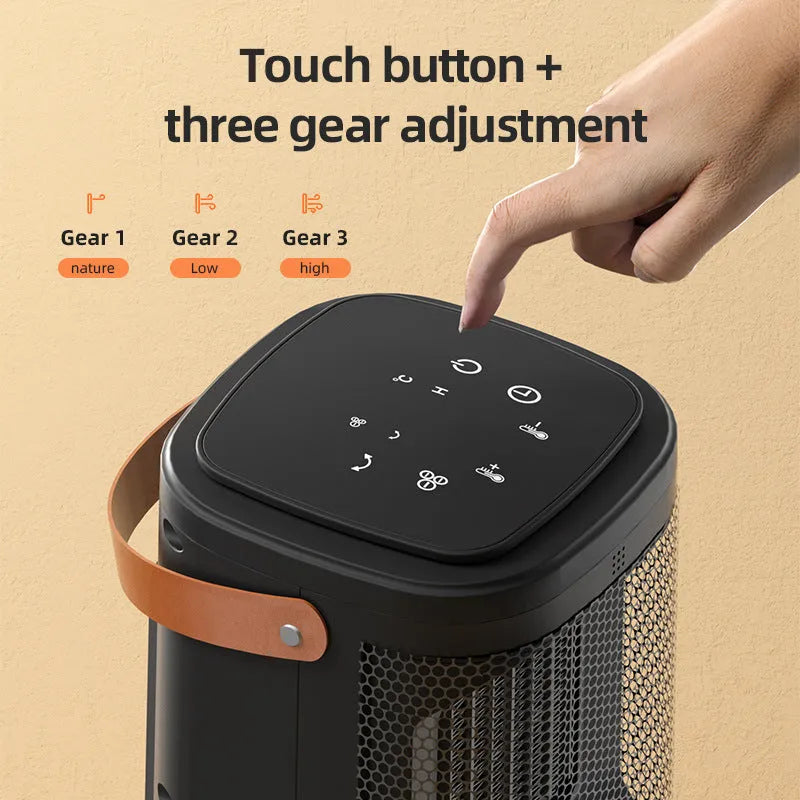 White PTC air heater with touch screen display and remote control for 11-20sqm rooms