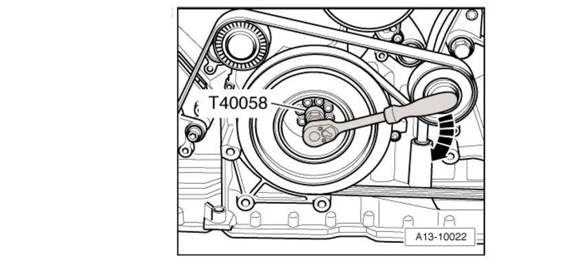 Aodi T40058 crankshaft rotating sleeve and adapter automotive timing tool with guide pin