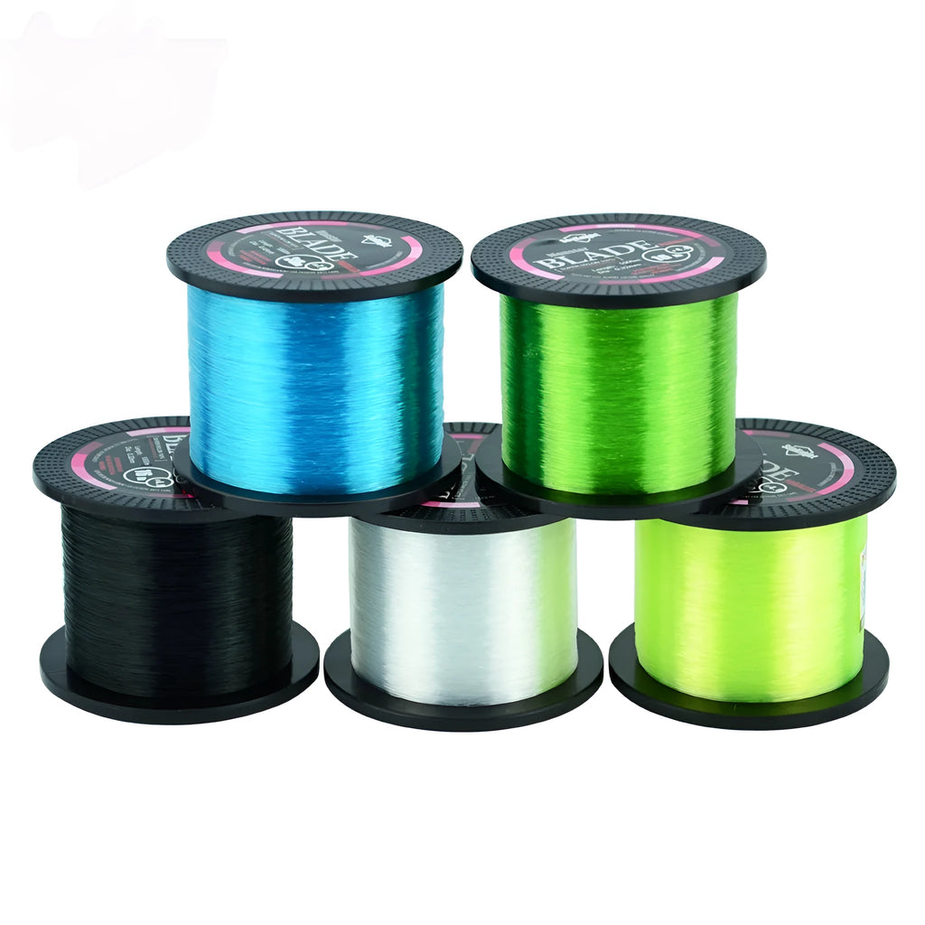 Seaknight1000 M nylon monofilament fishing line spool in black, blue, green, white, or yellow.