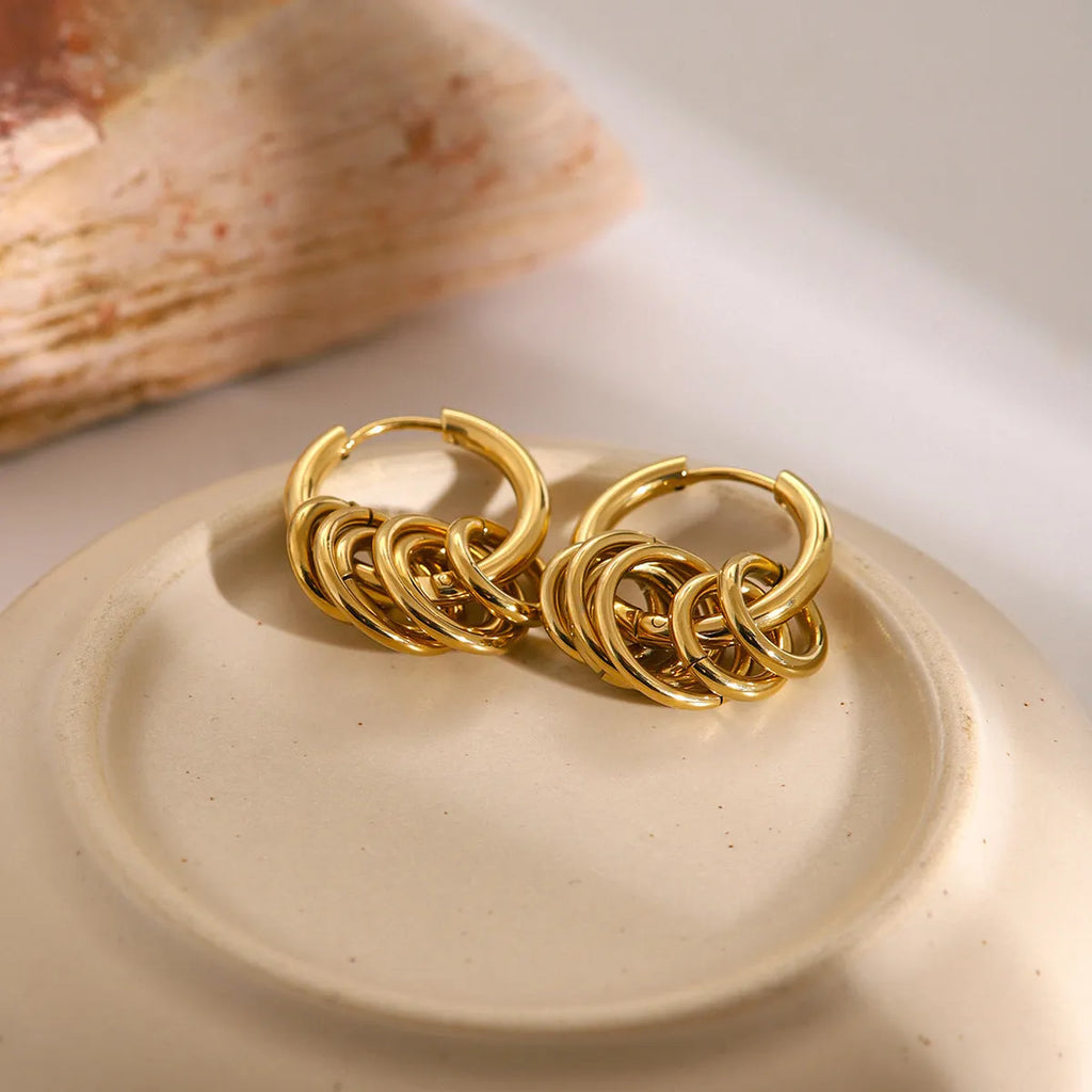 Stainless steel electroplated earrings in contemporary ins style design