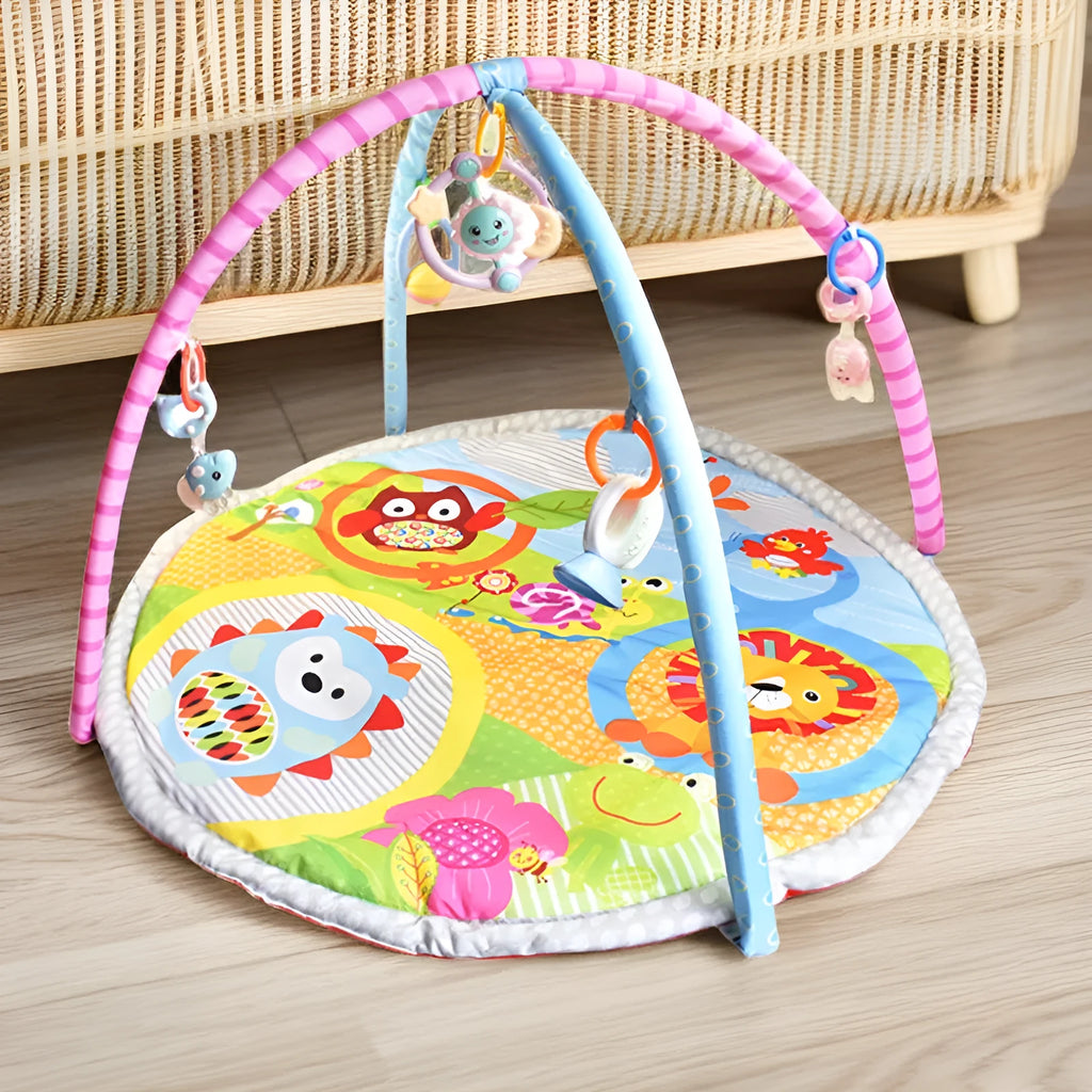Velvet baby crawling carpet with animal designs for infant play and motor skill development