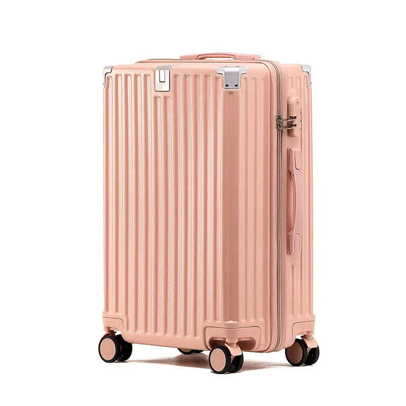 Aluminium frame luggage case in ABS PC material with universal wheels and organisational compartments
