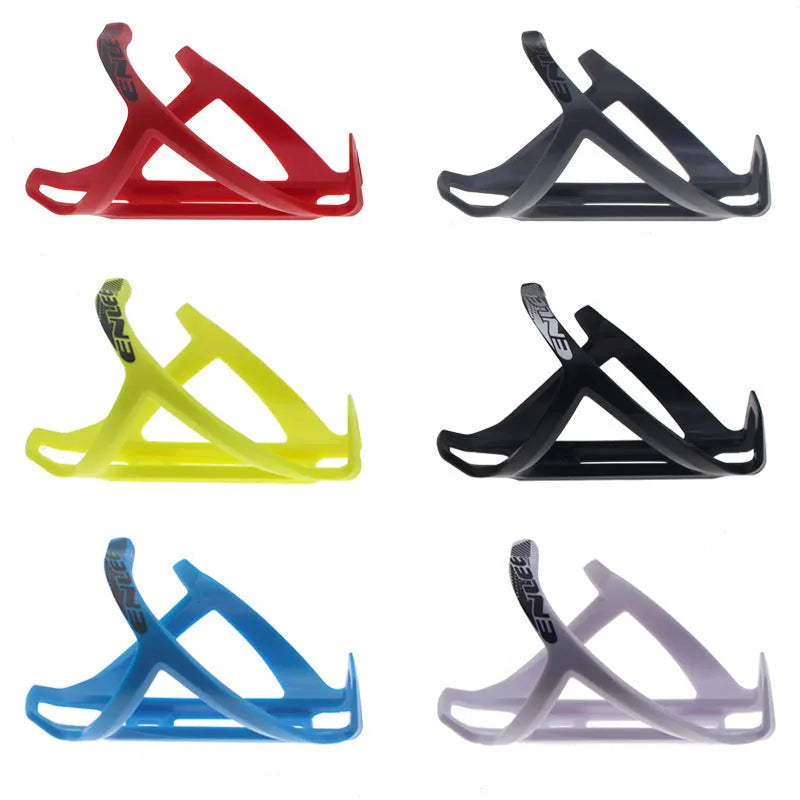 TPR plastic mountain bike water bottle cage in fluorescent yellow with PVC mounting fixtures