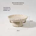 Black and white striped retro fruit dessert plate made from synthetic resin