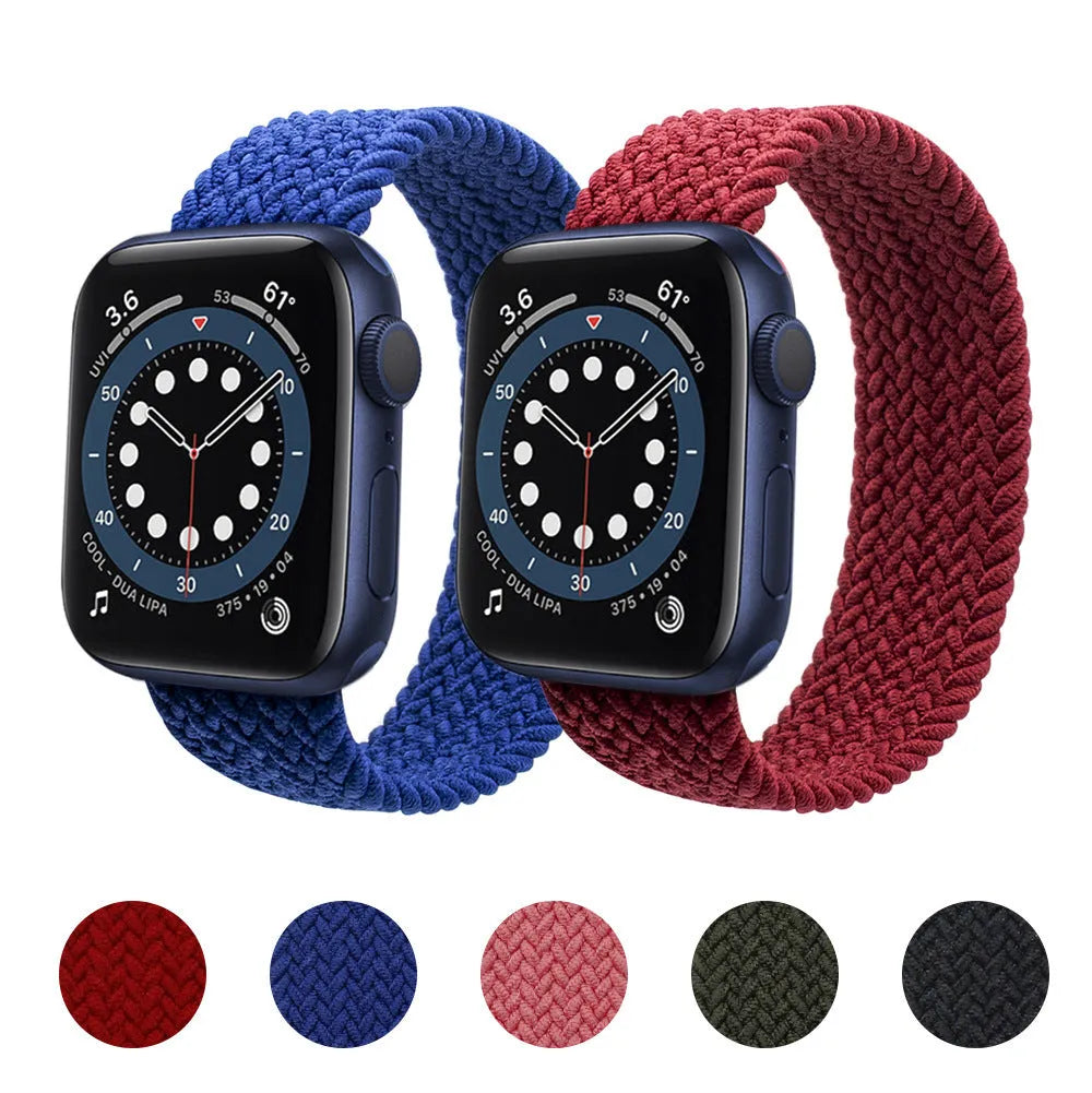 Recycled nylon Apple Watch strap with plastic buckle in multiple colour options