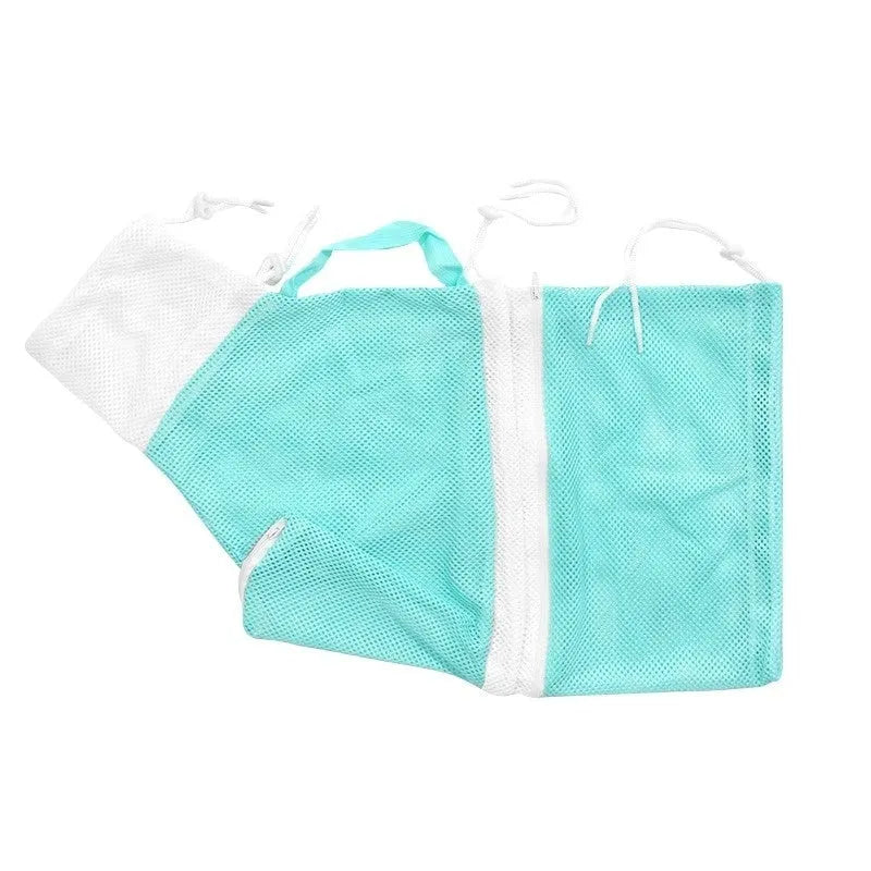 Upgraded fifth generation cat grooming restraint bag in pink and white.