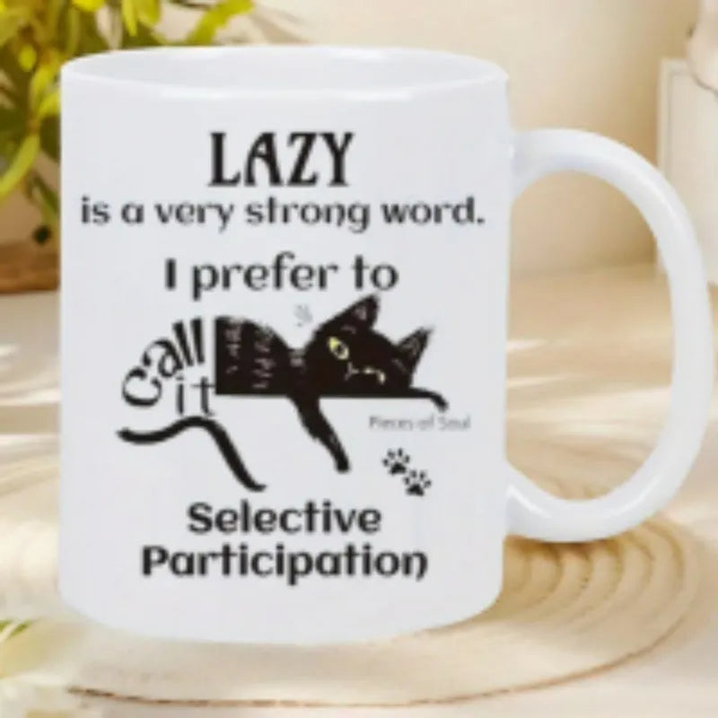 White 11oz ceramic mug displaying a custom picture applied via thermal transfer printing.
