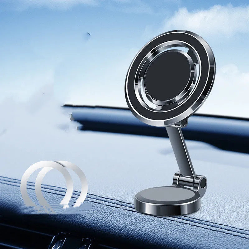 Car mobile phone holder with flexible clip and 360-degree rotating bracket on centre console