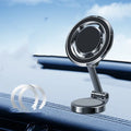 Car mobile phone holder with flexible clip and 360-degree rotating bracket on centre console