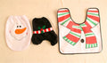Christmas bathroom decoration set with toilet cover, floor mat and shower curtain in festive designs