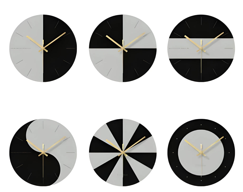 Minimalist transparent tempered glass wall clock with silent movement on a white wall.