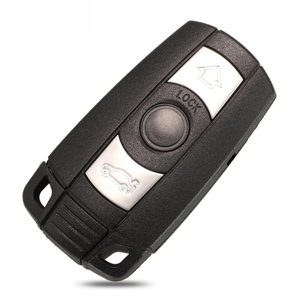 BMW CAS3 semi-intelligent remote car key fob with three blank copper keys.