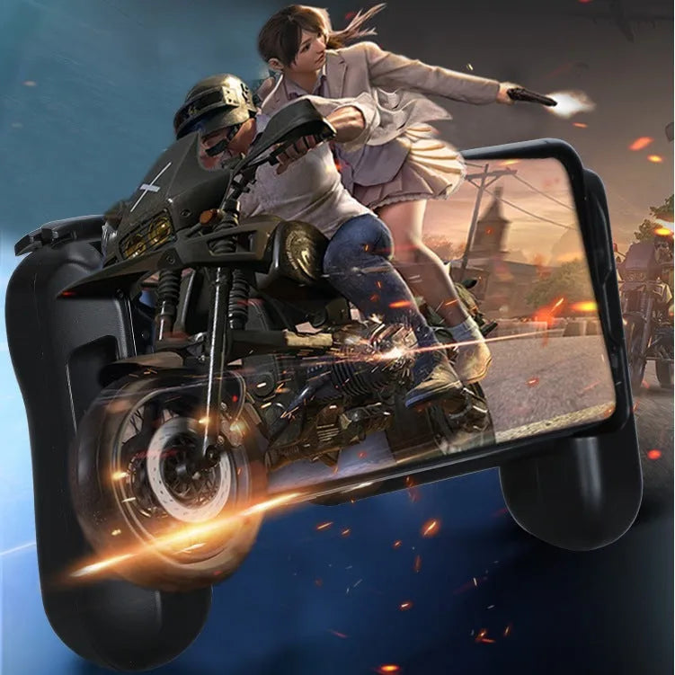 Black Bluetooth controller for iPhone gaming with cooling function