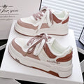 Children's lace-up board shoes with cross shoulder straps and thick rubber soles in beige colour