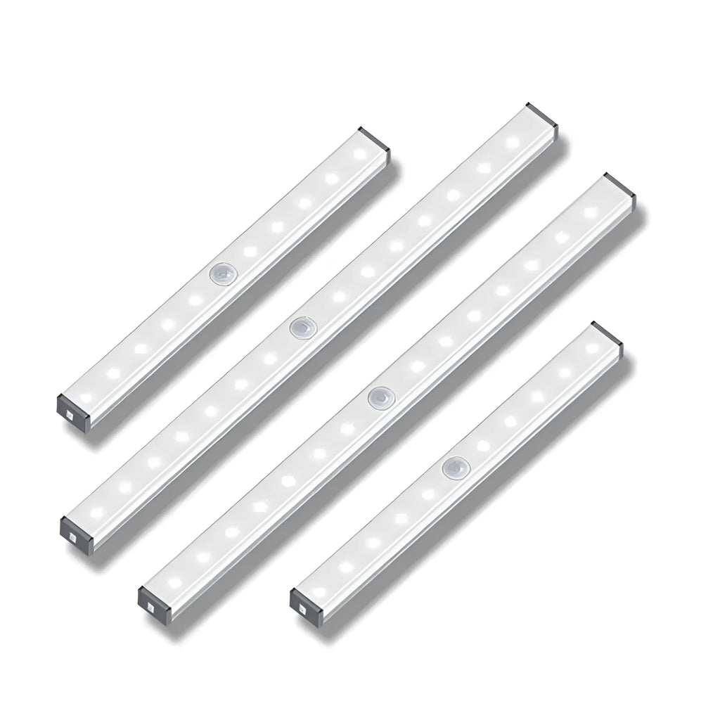 Aluminium magnetic LED closet light with motion sensor and USB charging port.