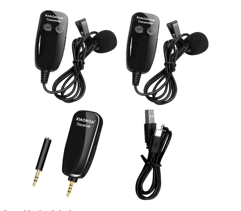 Black lavalier microphone with 3.5mm plug for mobile phones showing 6.0x5.0mm microphone capsule