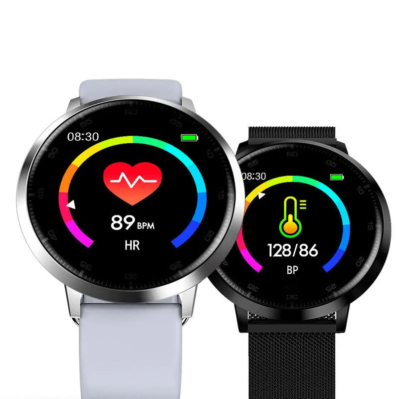 Smart health bracelet with 1.3-inch screen on silicone wrist strap showing health metrics display