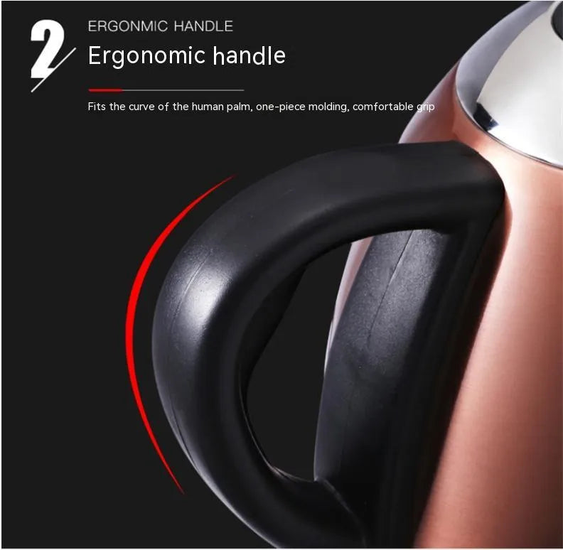 Full-automatic stainless steel kettle in gold colour with touch controls and 1 litre capacity.