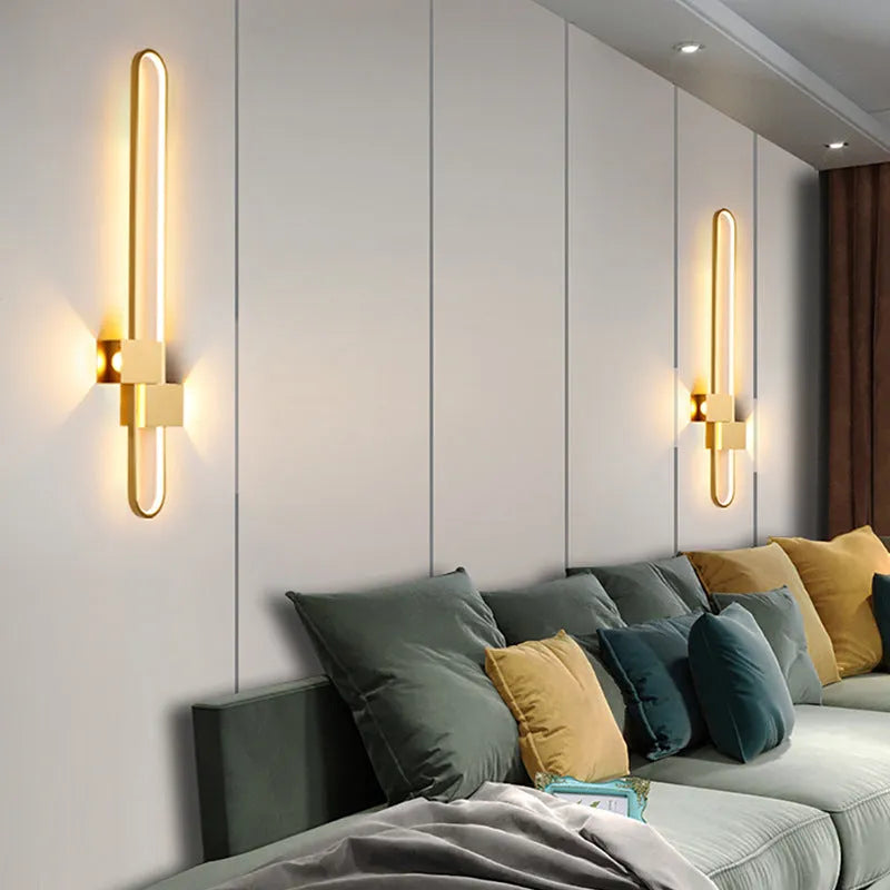 Modern minimalist round wall lamp with iron shade in 60cm diameter for contemporary living room lighting