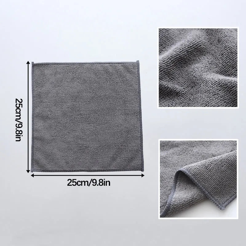 Grey square microfibre kitchen cleaning cloth for oil and grime on pots and bowls