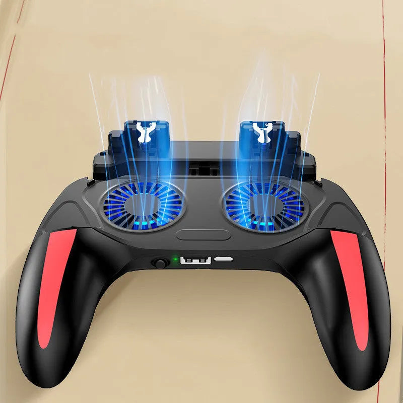 H10 mobile phone game controller with adjustable clip, shown in black environmental ABS plastic.
