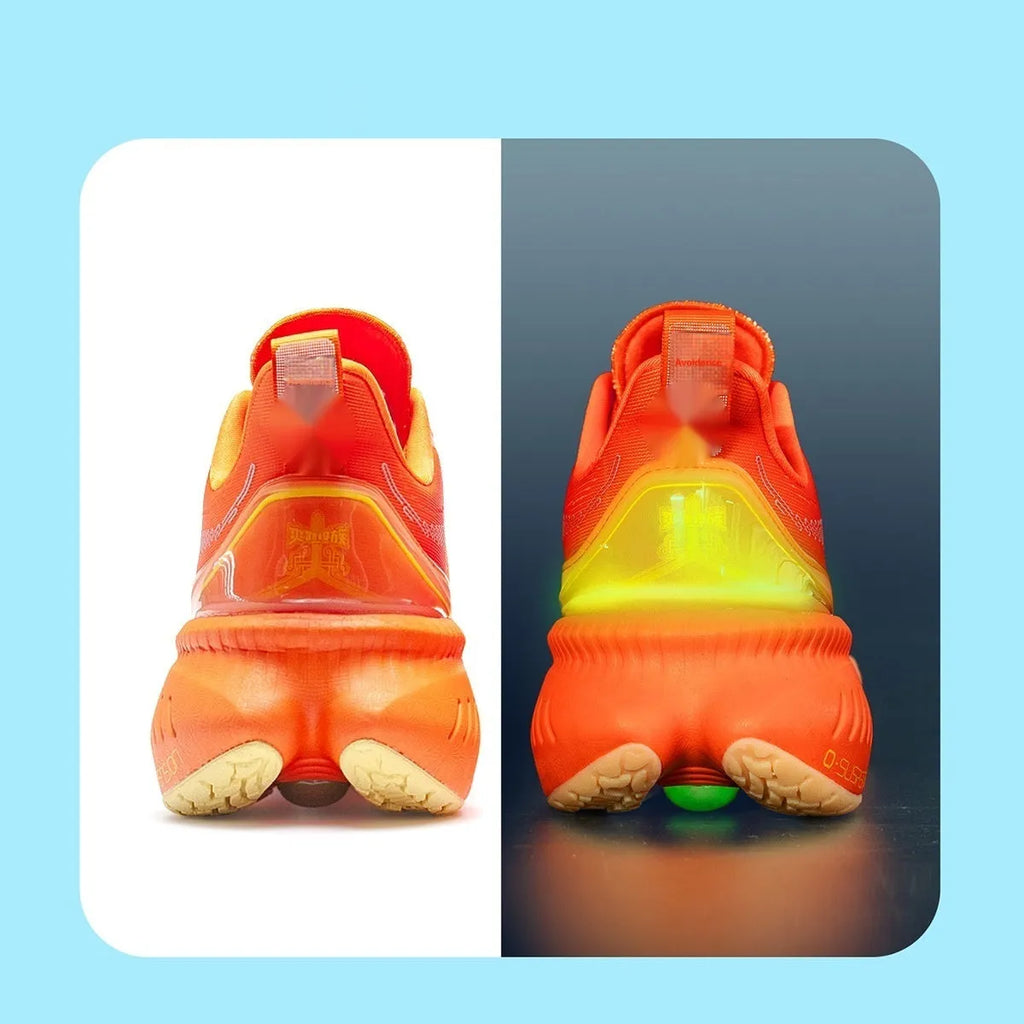 Low top running sneakers with PU mesh upper, rubber sole, and available in various colours like red, black, and blue.