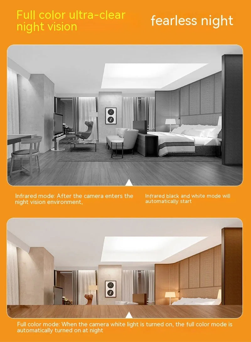 Wireless Wi-Fi bulb security camera with lamp holder base, showing compact 5cm by 12cm size.
