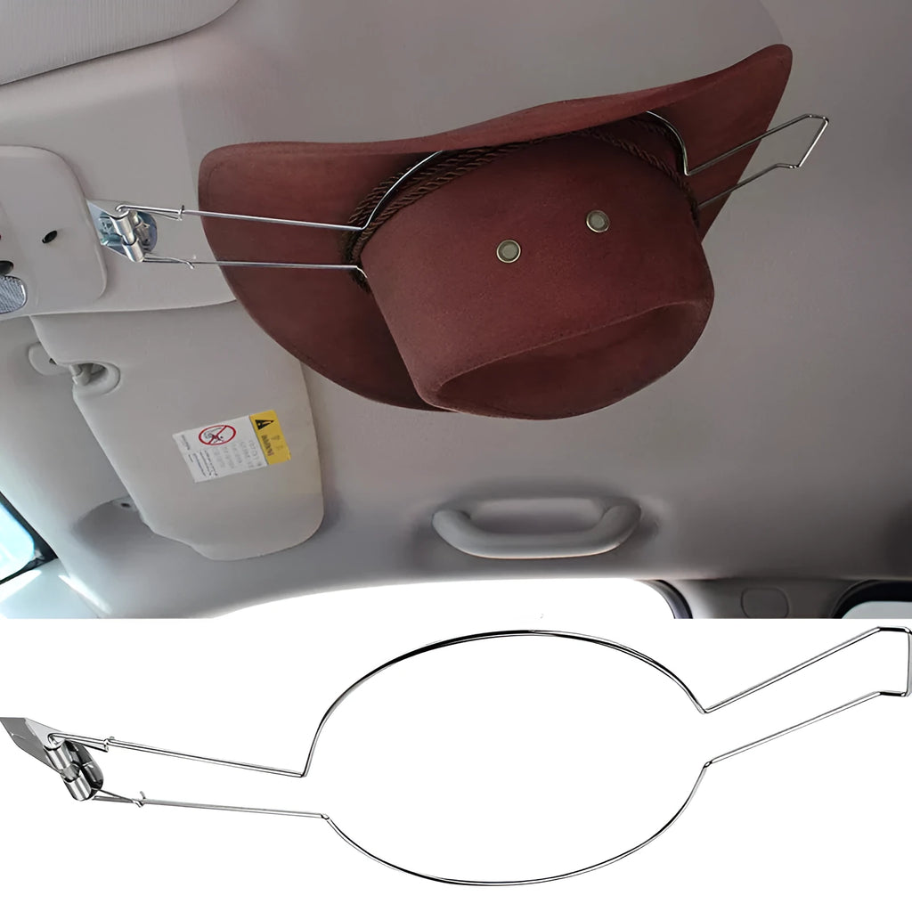 Brown iron car hat stand with chrome-plated interior for vehicle organisation