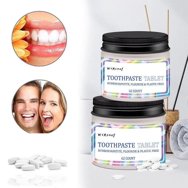 TP19 portable solid toothpaste tablets in pack of 62 pieces for chewing cleaning