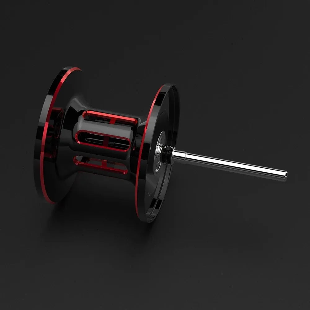 Fishing reel spinning mechanism showing left hand and right hand wheel options