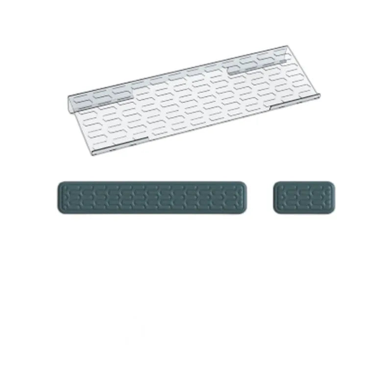 Double sided computer desk pad with integrated memory foam wrist rest in choice of colours