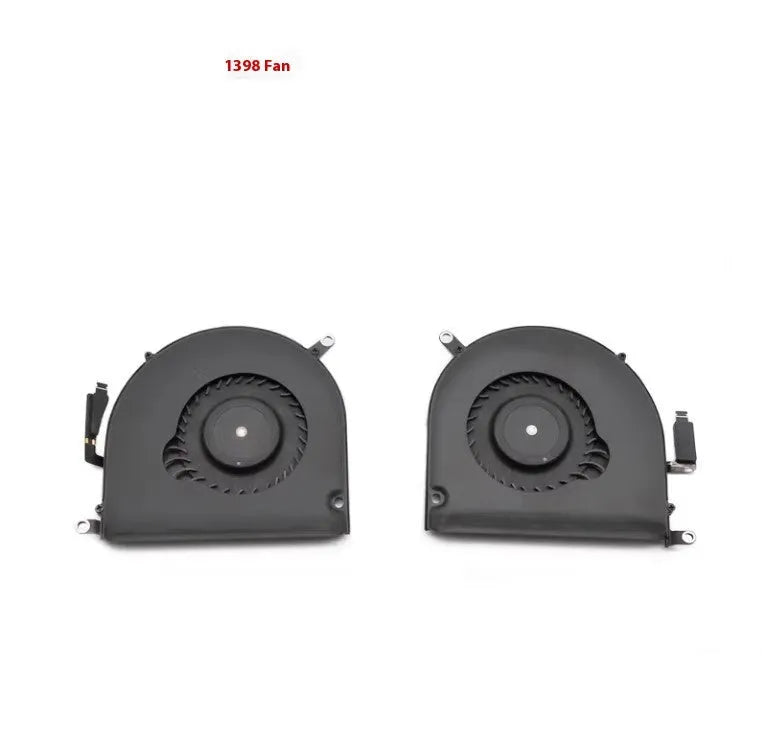 MacBook Pro A1398 laptop cooling fan replacement part with colour-coded housing variants