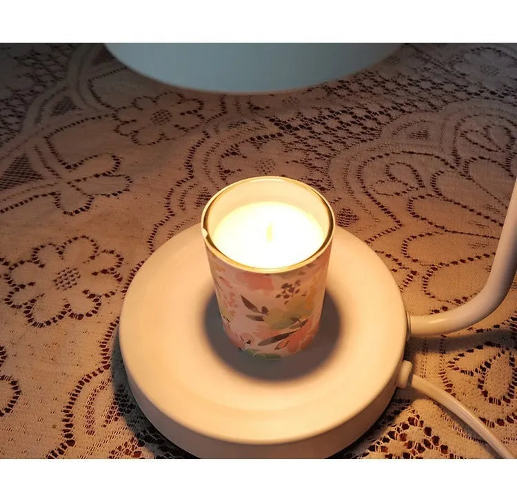 White European metal aromatherapy lamp with dimmer switch and wax melting dish