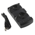 Black PS3 dual controller charging dock with USB cable for DualShock 3 and Move