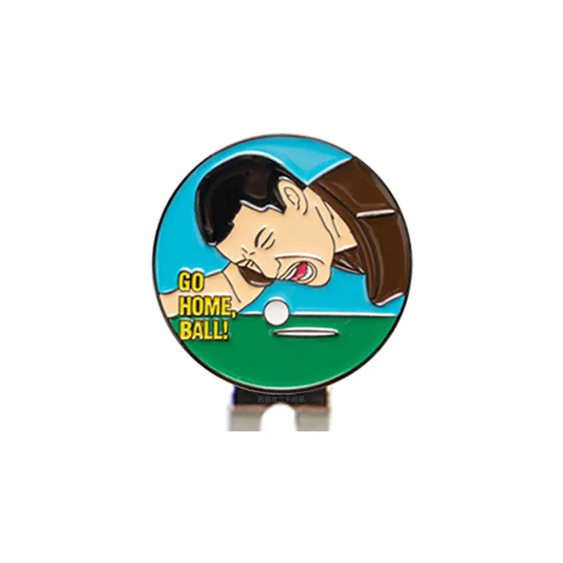 Zinc alloy golf hat clip with laser-engraved Dragon Year pattern for tournament identification