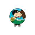 Zinc alloy golf hat clip with laser-engraved Dragon Year pattern for tournament identification