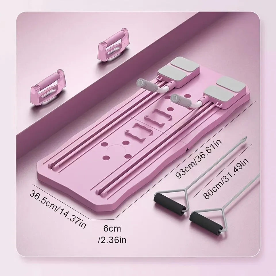 Blue and pink multifunctional supine board-wheel fitness equipment for home abdominal exercises