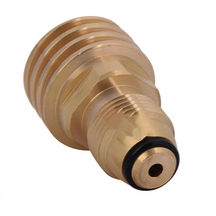 Gold brass gas brazier adapter with 7mm diameter and internal thread for gas charging connections